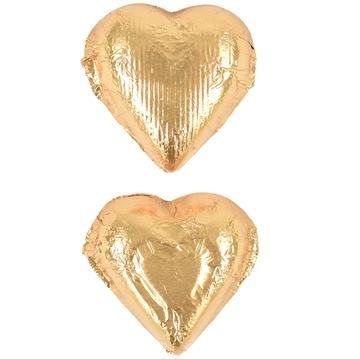 Lyse chokoladehjerter - Guld