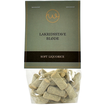 Bløde lakridsstave - pose med top