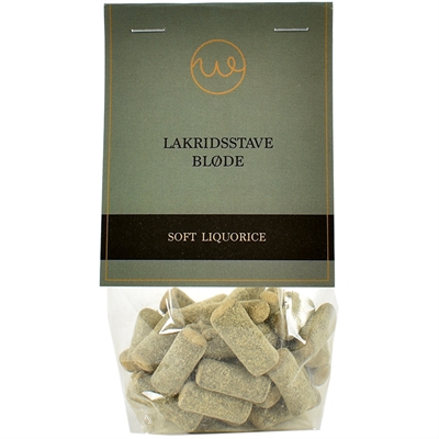 Bløde lakridsstave - pose med top