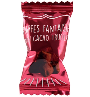 Flowpacked chokolade trøfler - Hindbær