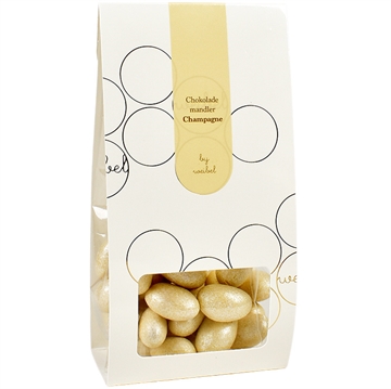 Champagne chokolademandler - poseomslag