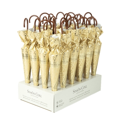 Chokoladeparaplyer Gold diamond - Lys chokolade