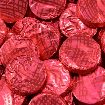 Mørk chokolade i rød folie - bulk