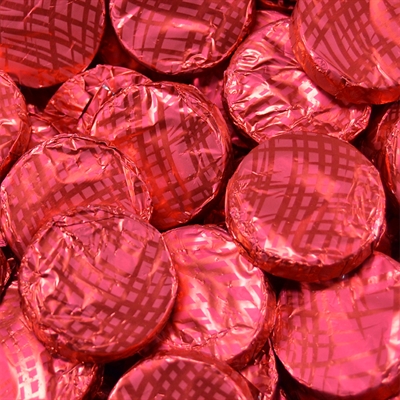 Mørk chokolade i rød folie - bulk