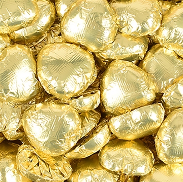 Lyse chokoladehjerter - Guld